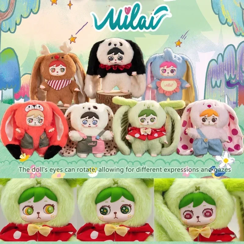 

MILAI Vinyl Face Blind Box Rabbit Baby Forest Animals Doll Long Ears Stuffed Plush Toys with Rotating Eyes Collect Decoration