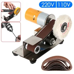 15 Degree Mini Electric Belt Sander Machine Cutter Edges Sharpener DIY Polishing Grinding Grinder with 10 Abrasive Belts