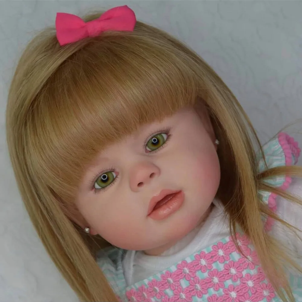 30" Painted Reborn Baby Doll Peggy Toddler Girl Rooted Long Hair Cloth Body Gift
