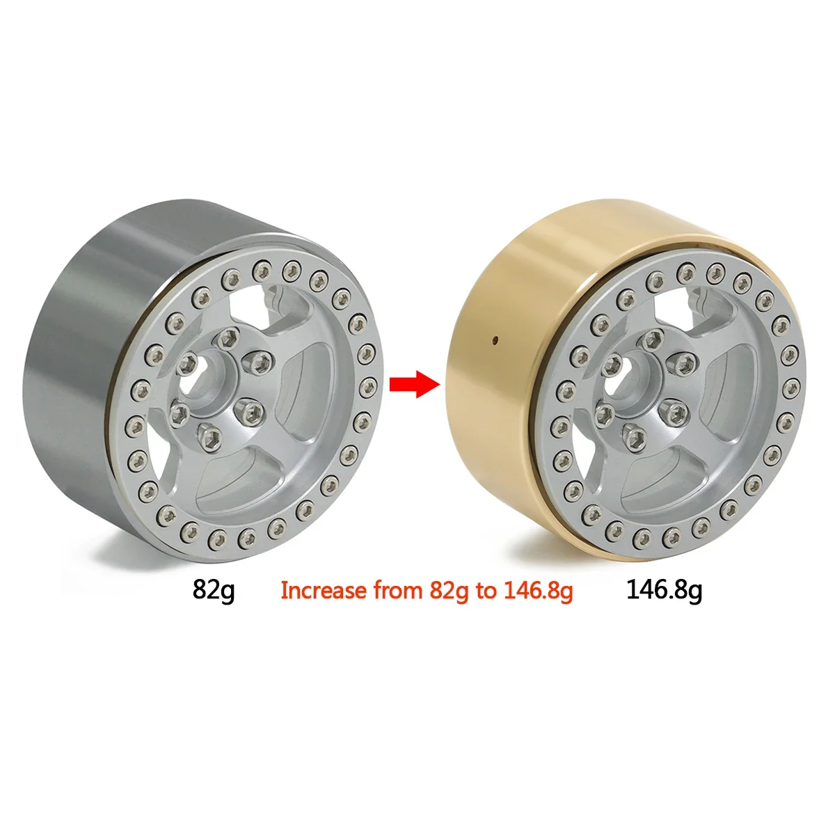 Brass Weights Beadlock Clamp Rings for RC Crawler Wheels