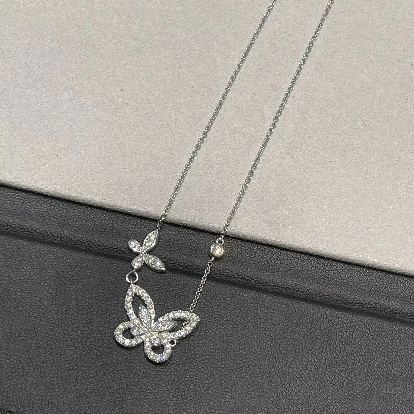 Luxury Classic S925 Serling Silver Women's Necklace. Butterfly 1:1 Design, Multiple Stacking, Adjustable Length. Festival Gift view 6