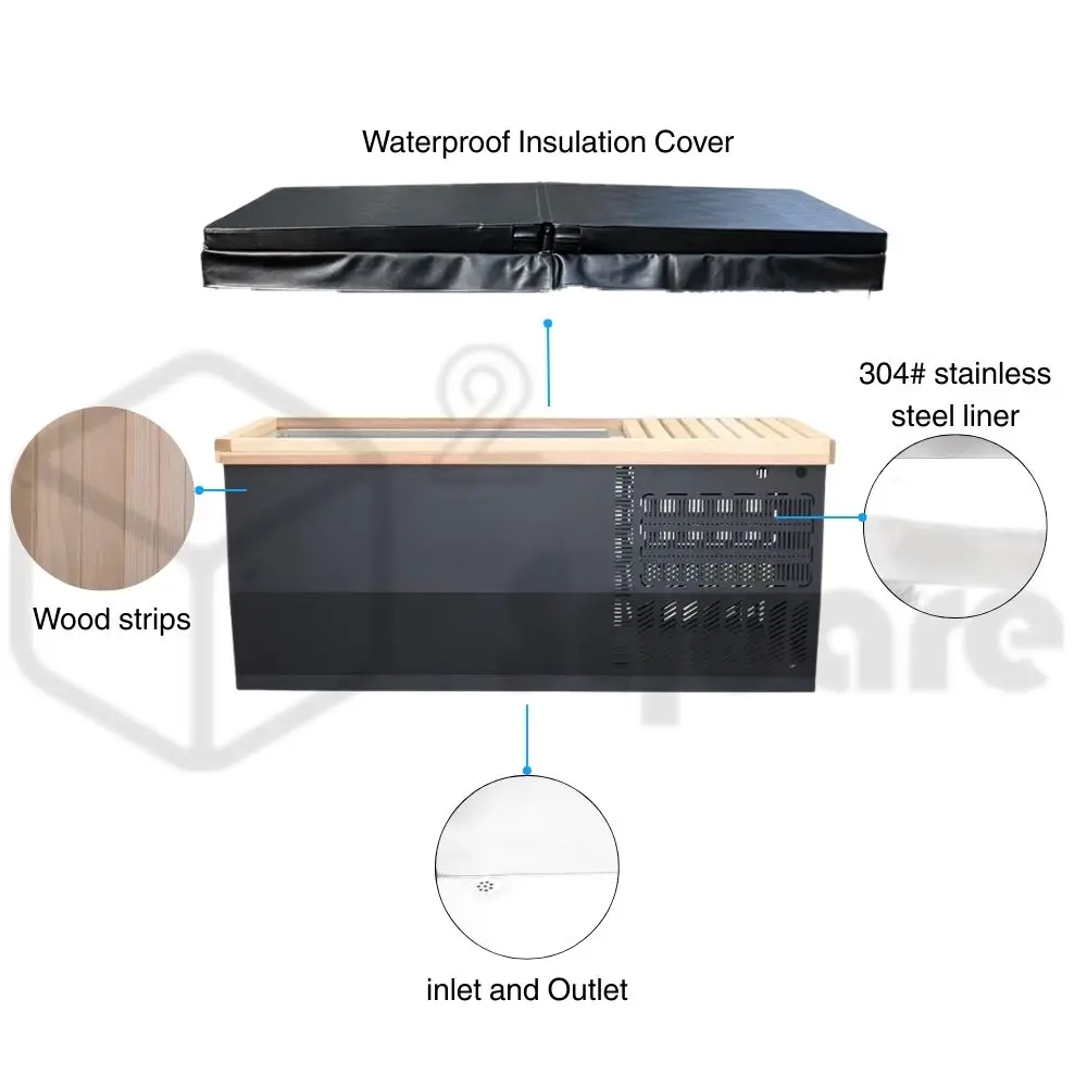 Customize Outdoor Hot Tub and Cold Plunge Dual Portable Cold Plunge Tub with Chiller and Filter Optional
