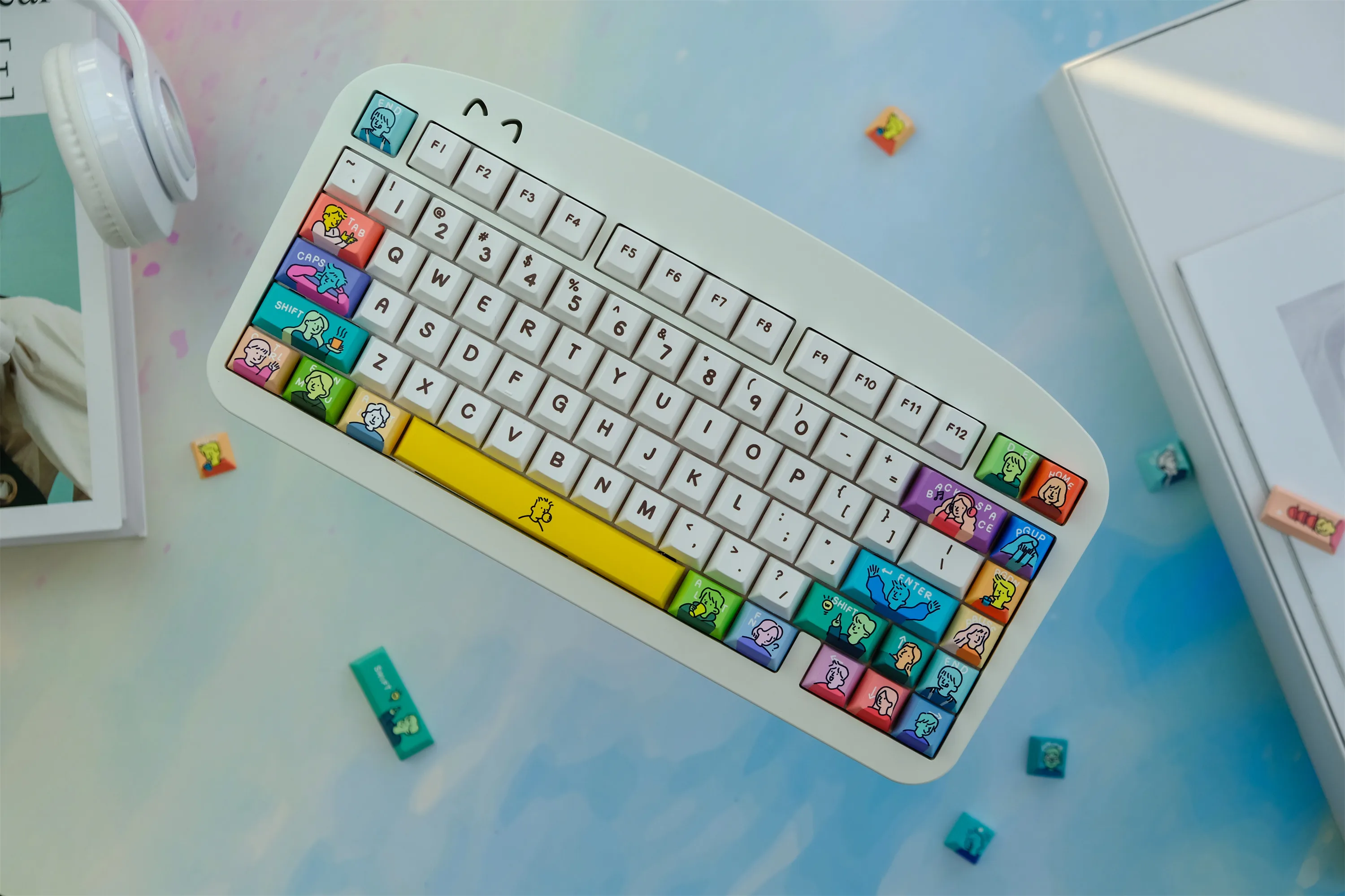 Teclas PBT personalizadas para teclado mecânico, GMK extravagantes Keycaps, Perfil de cereja, DYE-SUB, 129 chaves