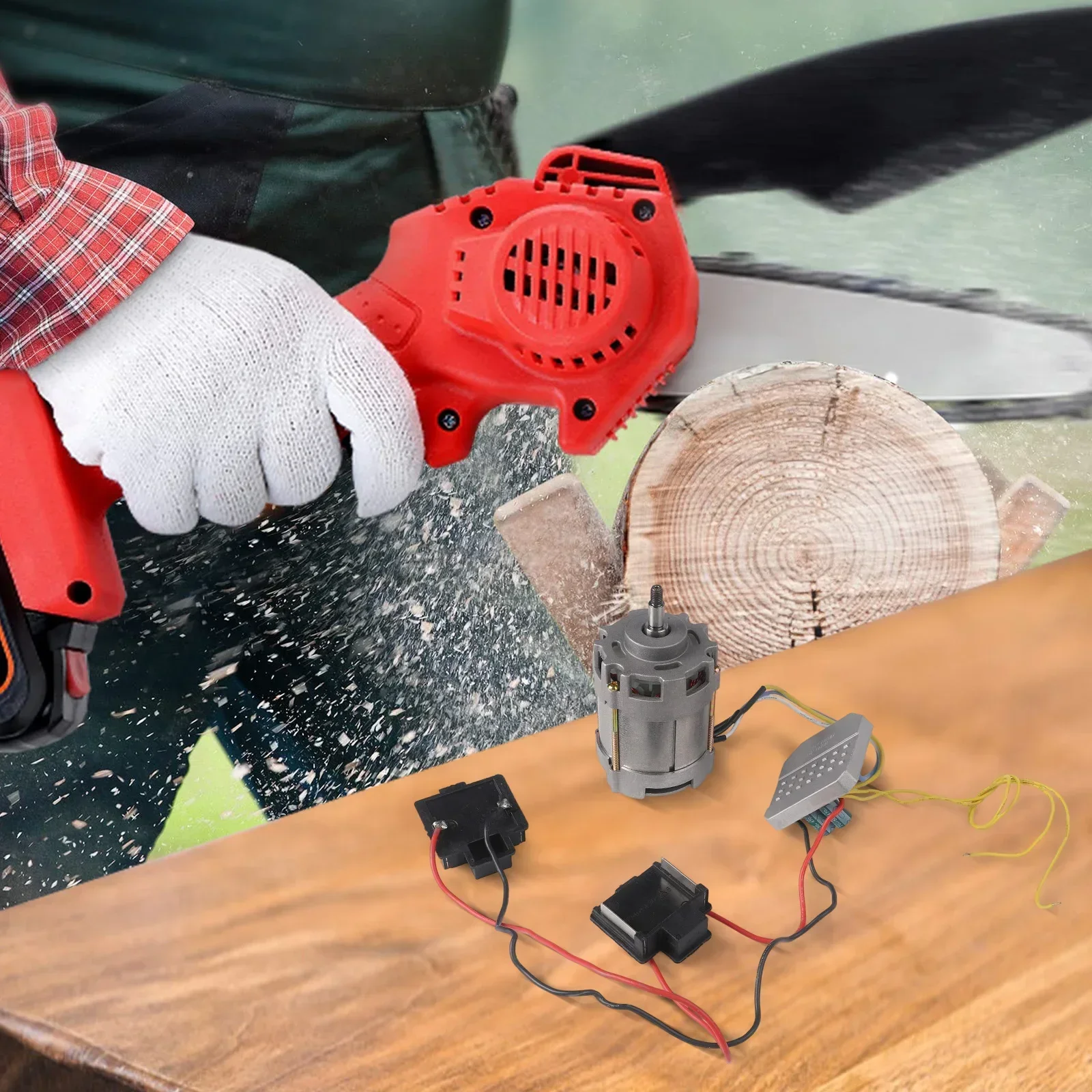 Motor Assembly Lithium Battery Saw Silver Color 16 Inch Length High Performance Metal Material For Wood Cutting