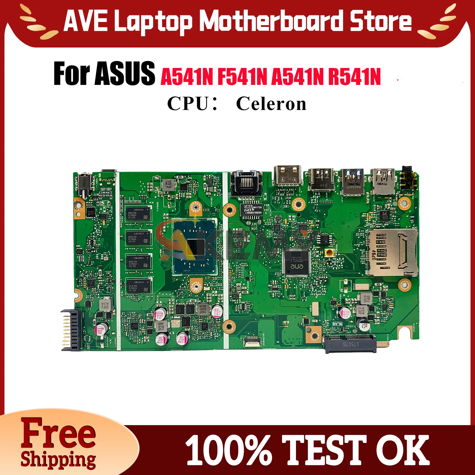 

X541NA Материнская плата для ноутбука ASUS VivoBook X541N R541N A541N F541N X541NA A541N X541NC Материнская плата для ноутбука с процессором Celeron stk