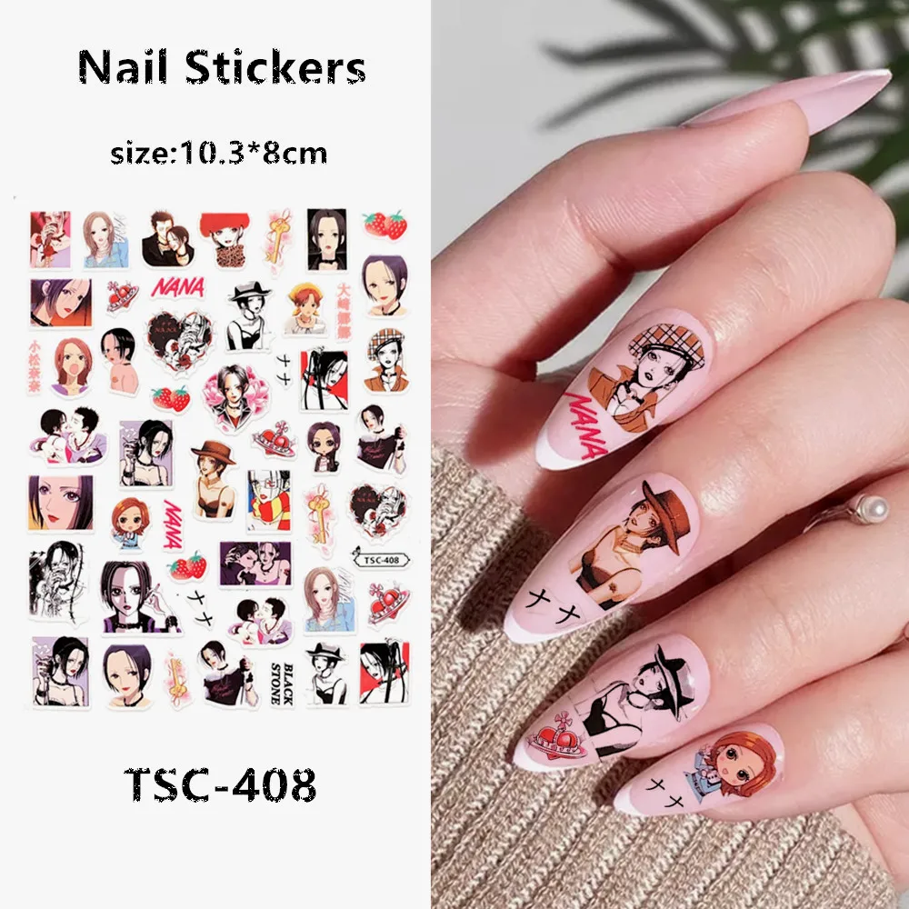 

TSC series TSC-408 cartoon 3D Back glue Self-adhesive Nail art Nail sticker decoration tool Sliders For Nail Decals