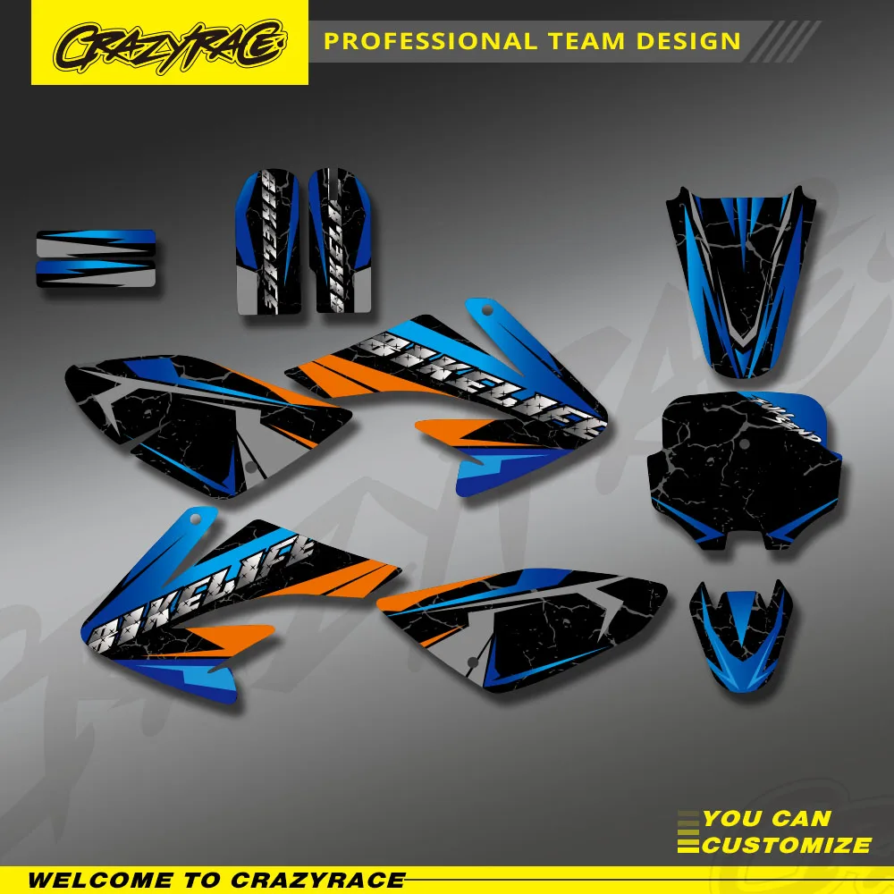

Motorcycle Background Graphics Decals Stickers New Decal Kit For Honda CRF70 CRF 70 2004-2006 2007 2008 2009 2010 Custom Gif