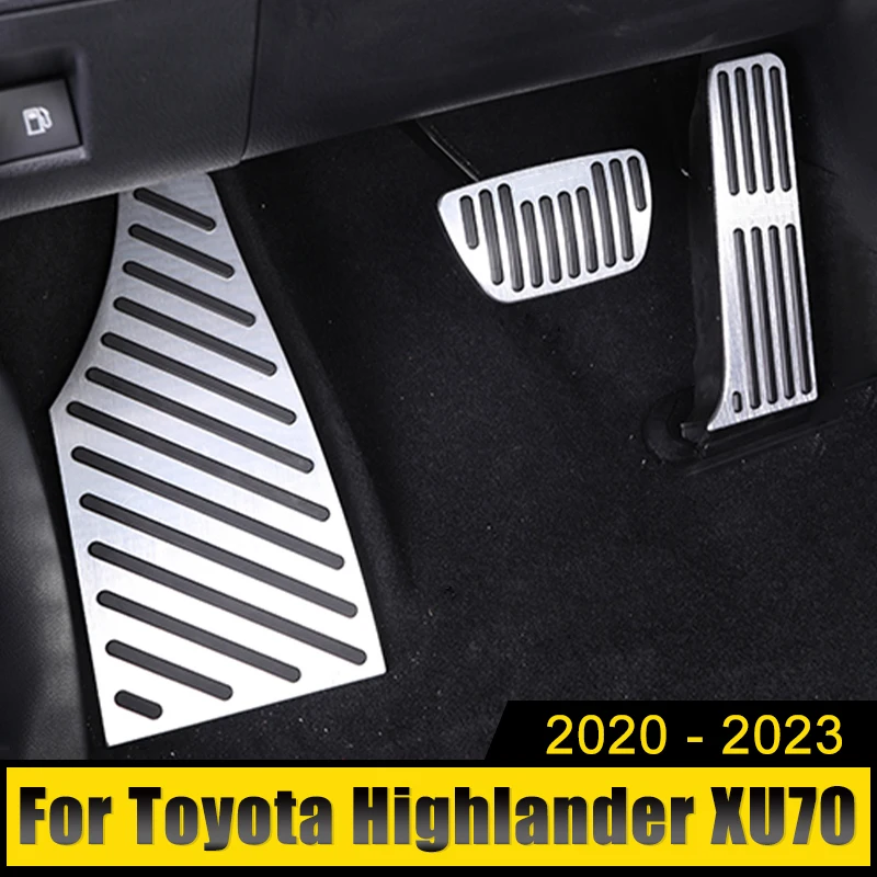 For Toyota Highlander XU70 2020-2022 2023 Hybrid Aluminum Car Accelerator Gas Pedal Brake Pedals Non-Drilling Cover Footrest Pad