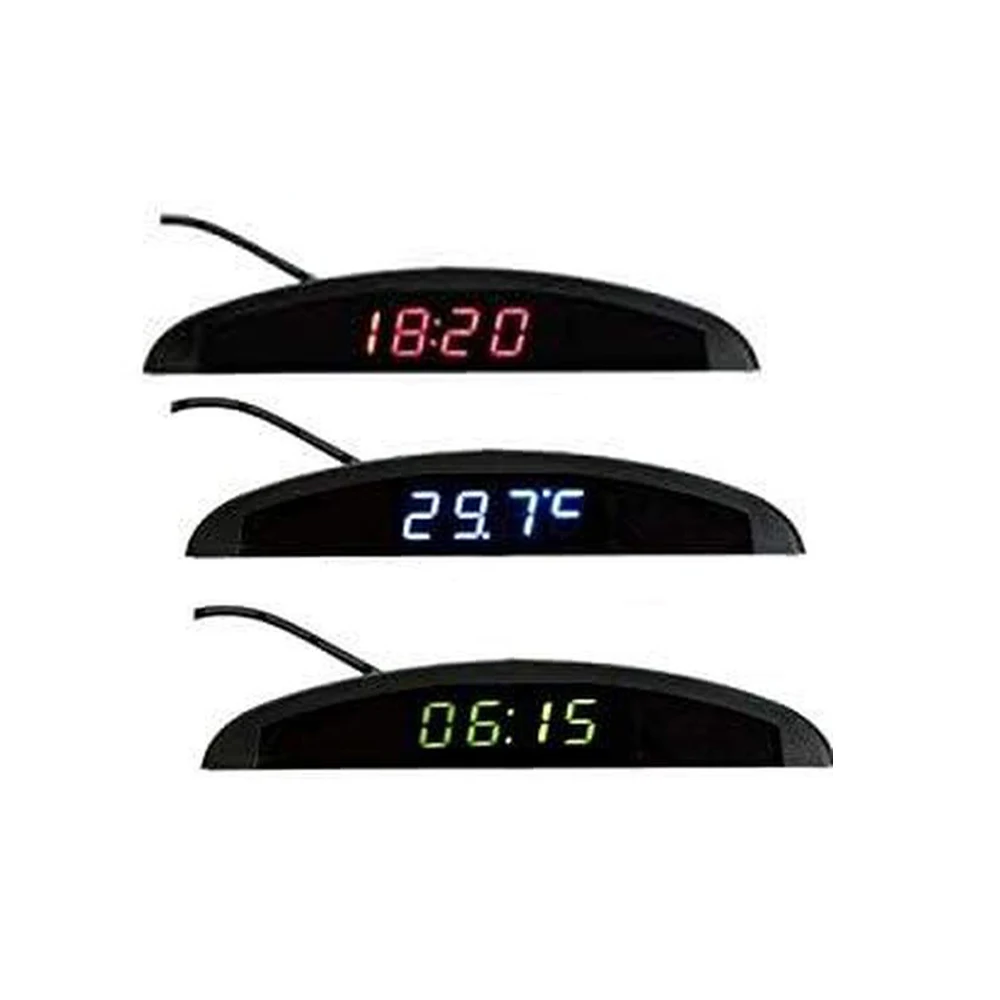 

Ultra-thin Car Temperature Clock Universal Auto Digital Dashboard Clocks Thermometer Voltage Meter Luminous Display 12V DC