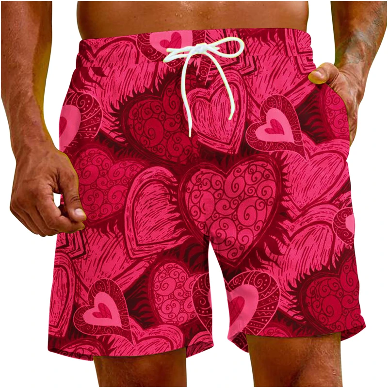 Street Hip Hop Love Print Harajuku Men Women Beach Shorts Sportswear Oversized Gym Quick Dry Trunks Ice Shorts Hawaii Swimsuit