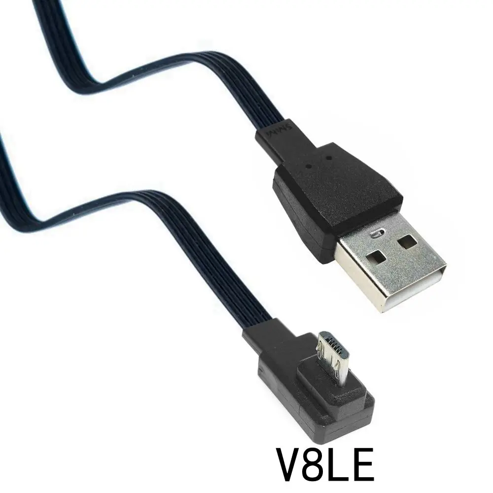 

0.2 M 0.3M Up & Down & Links & Right Angled 90° Micro USB Plug to USB Male Data Cable 0.5 m 1m for Handy Tablet