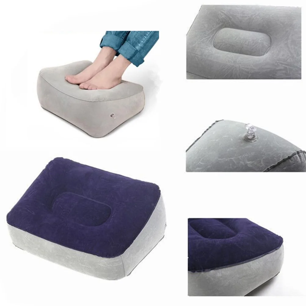 

Favomoto Flocked Inflatable Travel Pillow Feet Rest Pillow Pvc Flocking Foot Stool Relax Cushion Foot Rest Mat Outdoor Camping