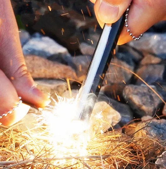 Various Types Outdoor Windproof Survival Bottle Opener Lighter Portable Igniting Stone Umbrella Magnesium Rod Rope Set