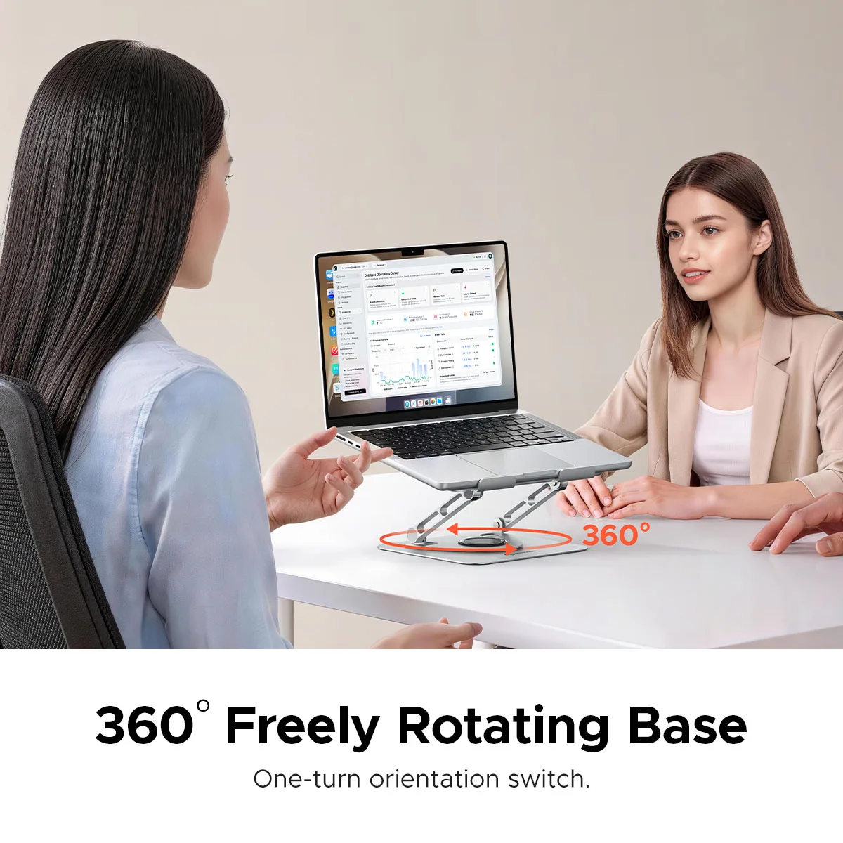 PHIXERO Adjustable and Rotating Aluminum Alloy Laptop Stand Ergonomically Foldable Portable Laptop Cooling Stand
