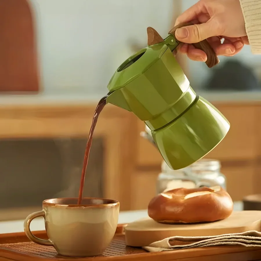 Cafetera de doble válvula de 100 ml, hervidor de extracción de espresso, cafetera moka, accesorios para preparar café al aire libre a alta temperatura