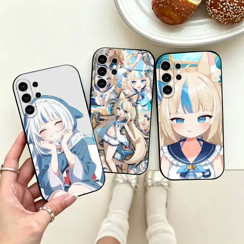 Sameko Saba Cute Indie Virtual Youtuber  Phone Case For Samsung S25,S24,S21,S22,S23,S30,Ultra,S20,Plus,Fe,Lite,Note,10,Black