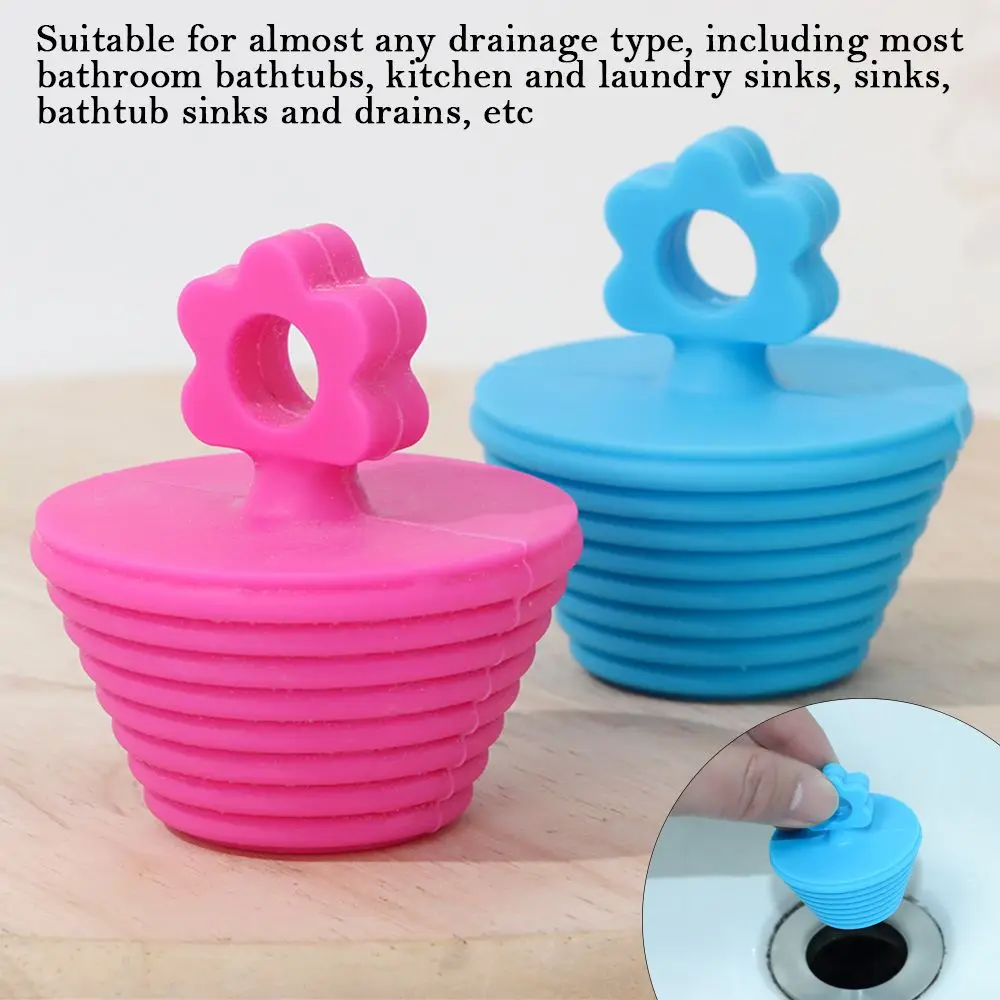 Universal Silicone Bathtub Plug Replacement Anti-clogging Drain Stopper Shower Bath Tub Sink Drains Kitchen Bathroom Accessories