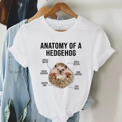 Anatomy of Hedgehogs Fashion Woman T Shirts Funny Hedgehog Tops Round Neck Printed T-shirt Hedgehog Lover Gift Essential T-Shirt