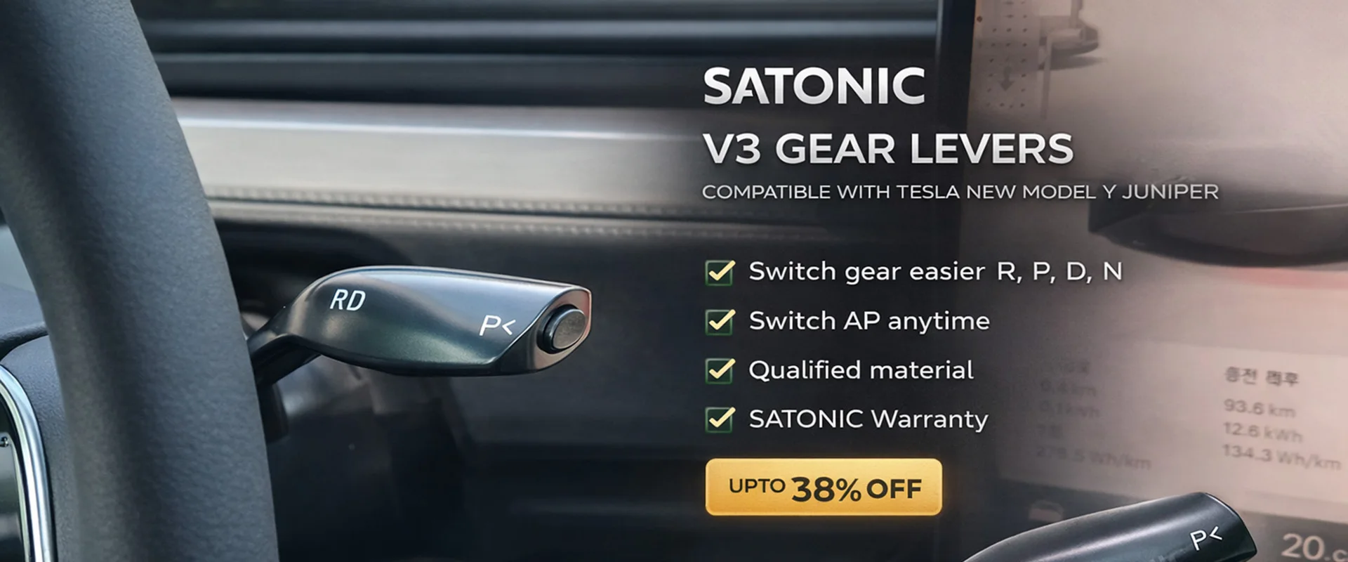 2026 SATONIC V2Pro Bildschirm-Schwenkhalterung 4-Richtungs-Rotation für Tesla Model 3 Highland & Model Y Juniper YL RHD & LHD Plug & Play – Detail 19
