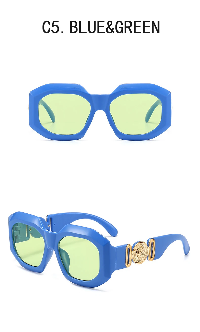 Luxus Marke Designer Vintage Übergroßen Quadratischen Sonnenbrille Frauen Männer Klassische Großen Rahmen Männliche Sonnenbrille Für Weibliche UV400 – Detail 8