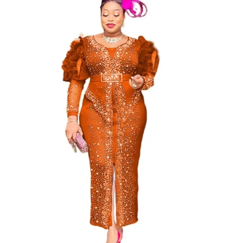 

African Dresses for Women Elegant Party Evening Dashiki Abaya Maxi Dress Africa Clothes Ankara Dresses 2025 Bodycon Dress Gowns