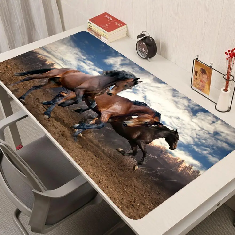 horse Mouse Pad 900x400mm HD Print Durable Rubber mouse pad grande Mousepad PC Computer Gaming Lock Edge Mousepad XXL Non-slip M