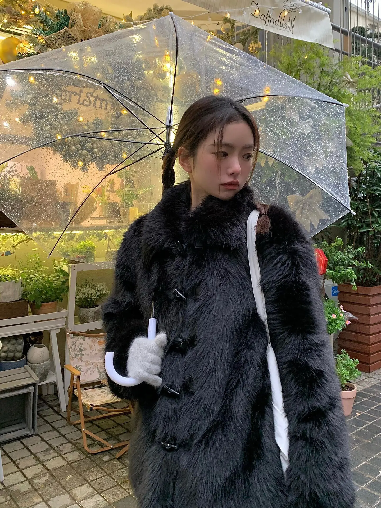 Sztuczne futro w panterkę, płaszcze damskie z kieszeniami, mankiety, na koncert, damskie, uniwersalne, odzież wierzchnia, inspirowane futrem, marszczenia, delikatne, awangardowe.