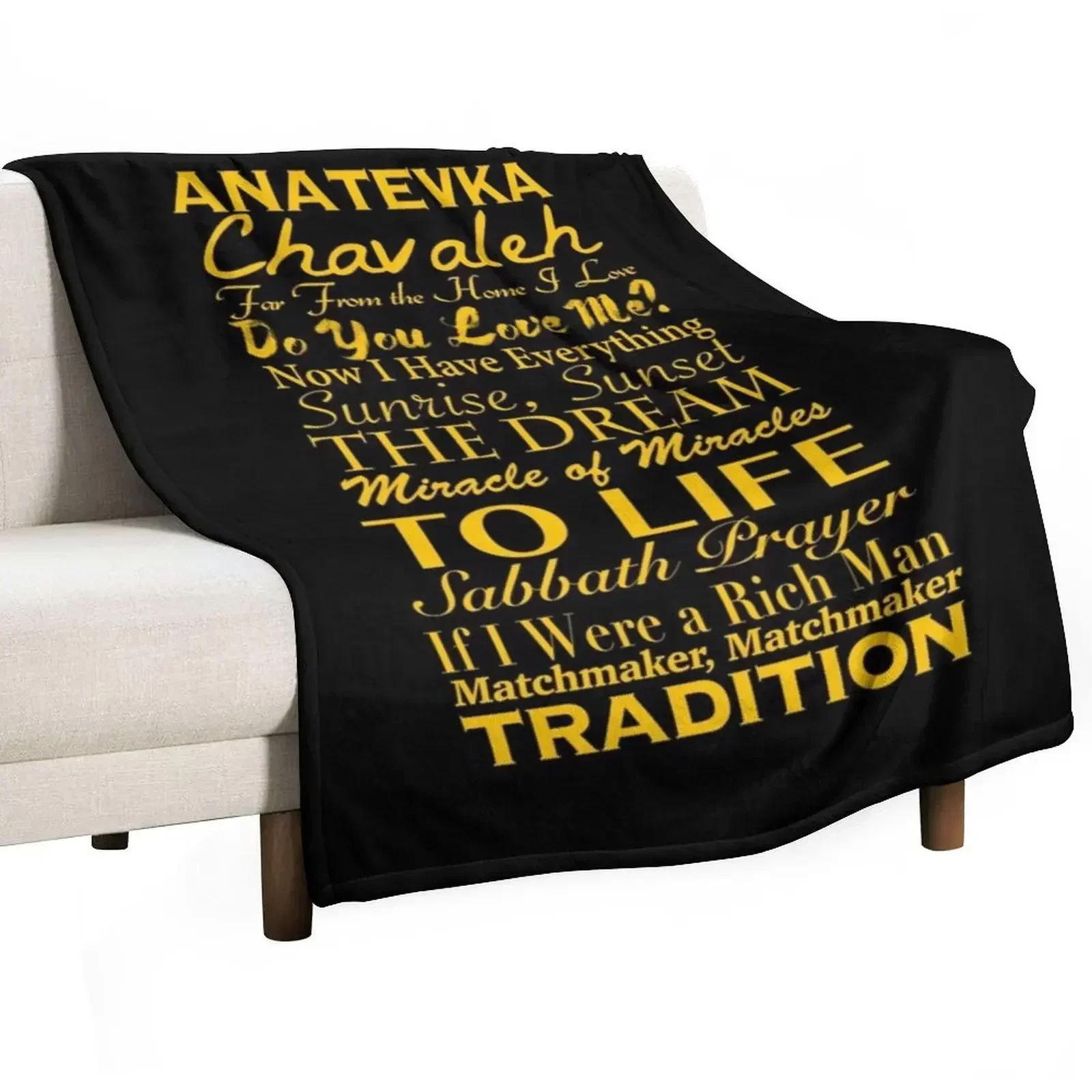 

Fiddler on the Roof - Song List Classic T-Shirt Throw Blanket Bed linens Picnic Luxury Designer Blankets