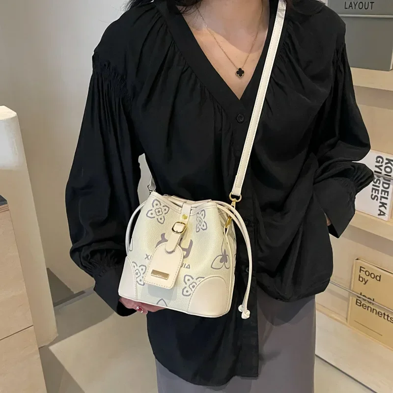

2025 Women's New Color-Block Print Shoulder Bag - Dual-Layer Wallet for Daily Casual Street Fashion Commute Shopping Essentials