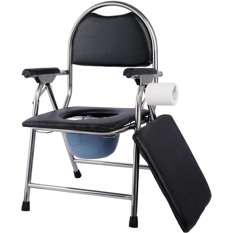 Adjustable Bathroom ChairBackrest and Arm Support for ElderlyPregnant Women Bathing StoolRemovable Folding Toilet New Arrivals