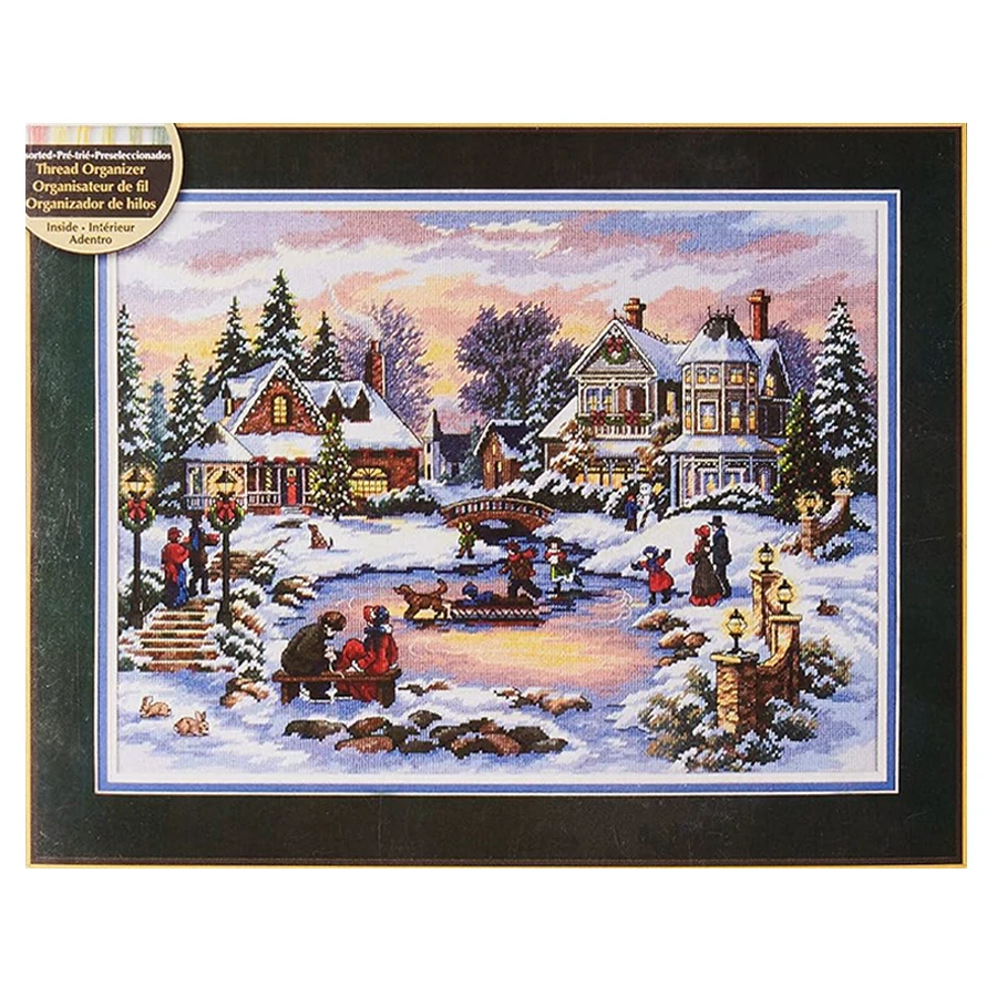 1 Set Dimensions Gold Collection Counted Cross Stitch Kit A Treasured Time Christmas 14CT Count White Canvas Dim 08569