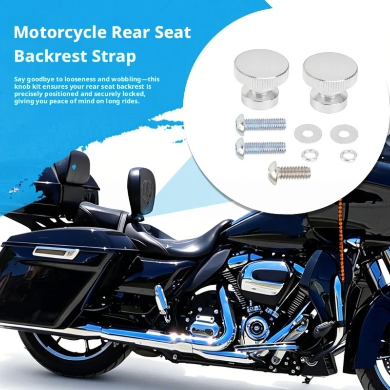 Rear Mounting Hardware for Motorcycle Passenger Removal, Hand-Tighten Thumb Bolts with Screws, Flat Washers and