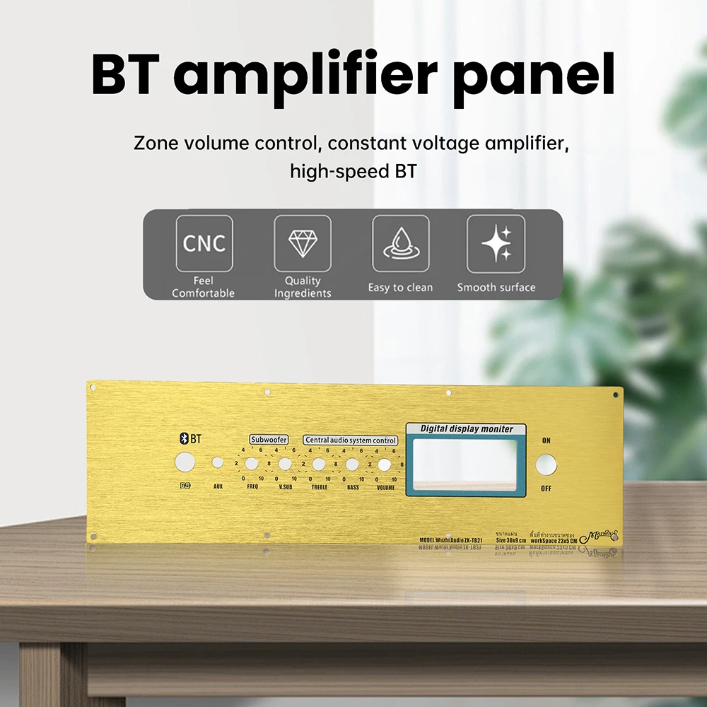 Zestaw do samodzielnego montażu wzmacniacza elektronicznego ZK-TB21, panel wzmacniacza Bluetooth, regulacja głośności, wyświetlacz cyfrowy, panel przedni ze stopu aluminium