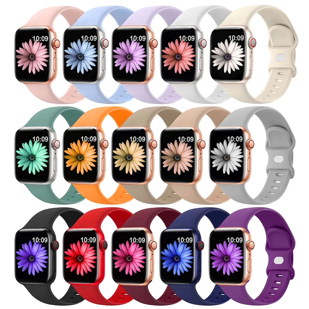 Silicone strap For apple watch band 44mm 40mm Ultra-2 49mm 41mm 45mm 42mm 38mm sport bracelet iwatch Strap series 9-8-7 6 5 4 SE