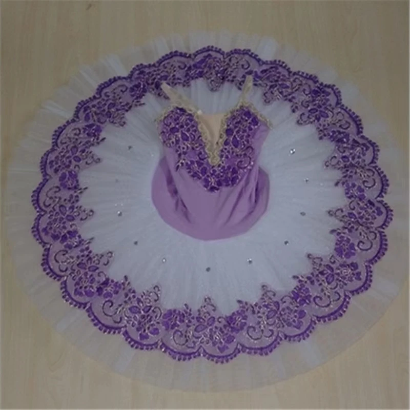 Professional Ballet Tutu Girls  Purple  Platter Pancake Tutu Ballerina Party Dress Adult Women Child Kids Ballet Dance Costume
