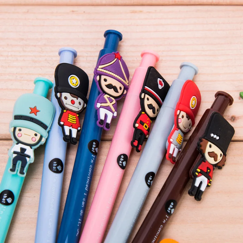 36pcs manufacturers direct creative cartoon stationery small wholesale cute British soldiers press ballpoint pen