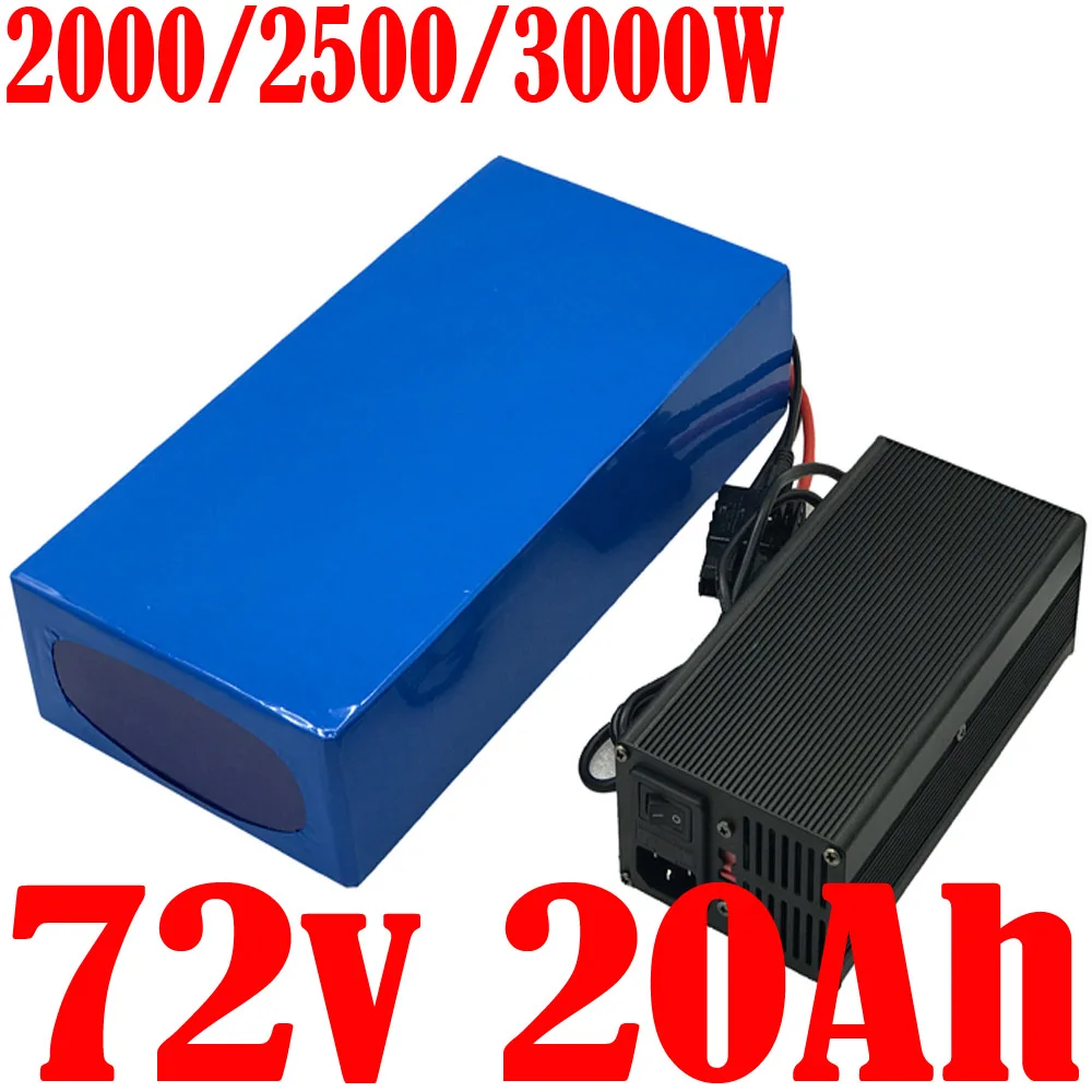 72V Battery 72V 20Ah 18Ah 15Ah 13Ah 10Ah Electric Bike Scooter Lithium Battery for 72V 2000W 2500W 3000W Electric Bike Motor