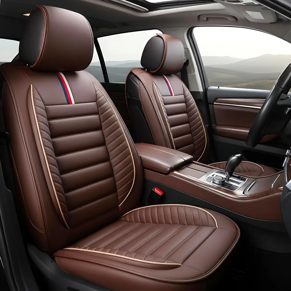 

AUTO Car Seat Covers Premium Waterproof Faux Leather Cushion Universal Accessories Fit SUV Truck Sedan Automotive Vehicle