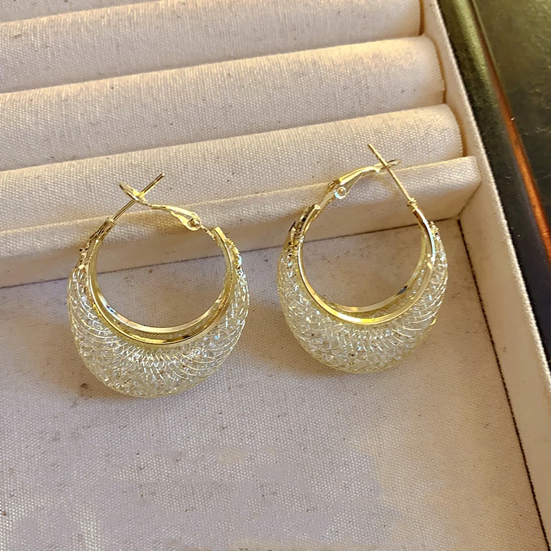 European and American mesh zircon earrings for women, light luxury and niche high-end retro beauty design, earrings and earrings