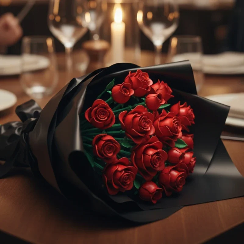 

504PCS MOC Red Roses Bunch of Flowers Model Building Blocks City Romantic Festival Decoration Friends Bricks Toys Girls DIY Gift