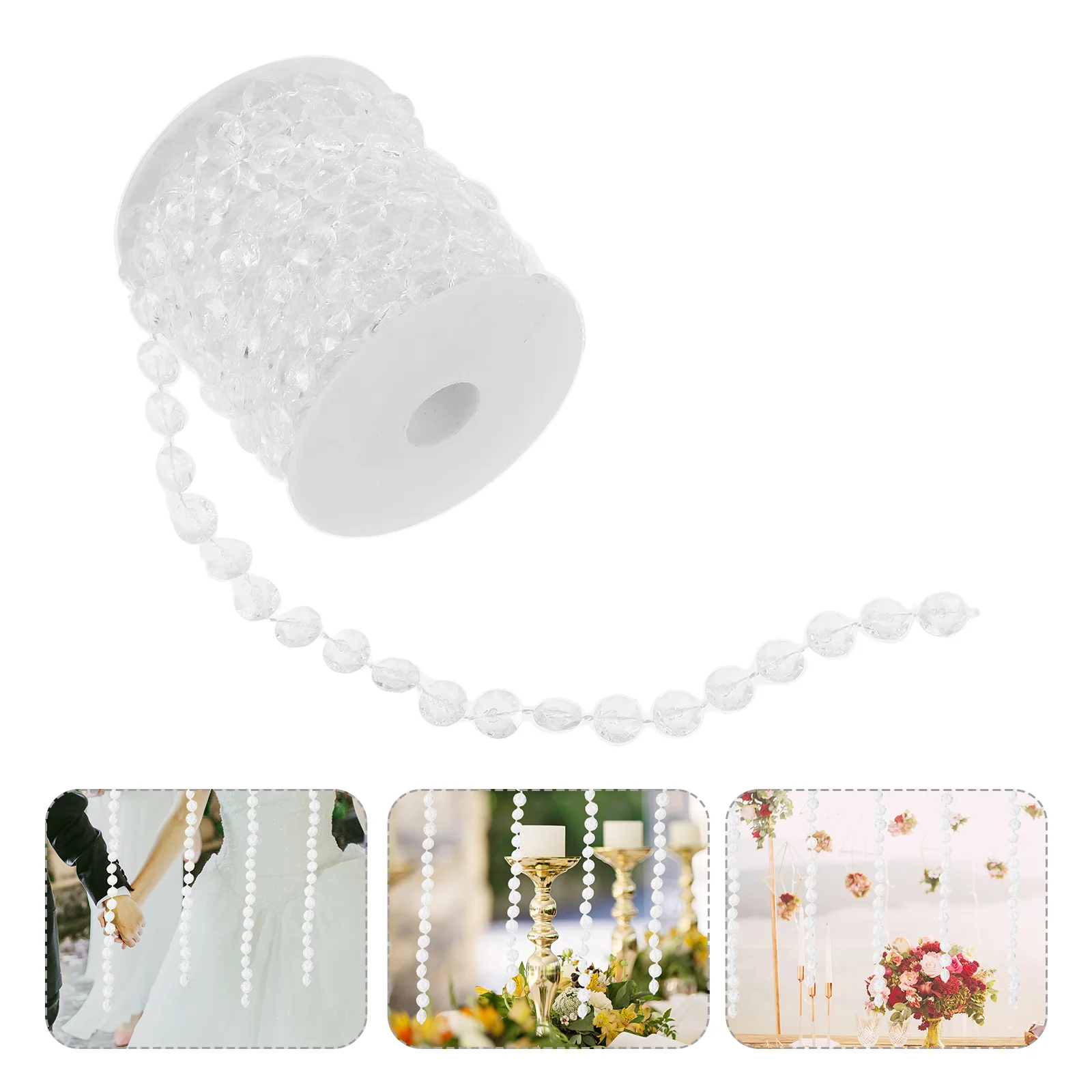 10 M Christmas Decorations Hanging Curtain for DIY Crystal Transparent Bead Acrylic Beads Garland Diamond Miss