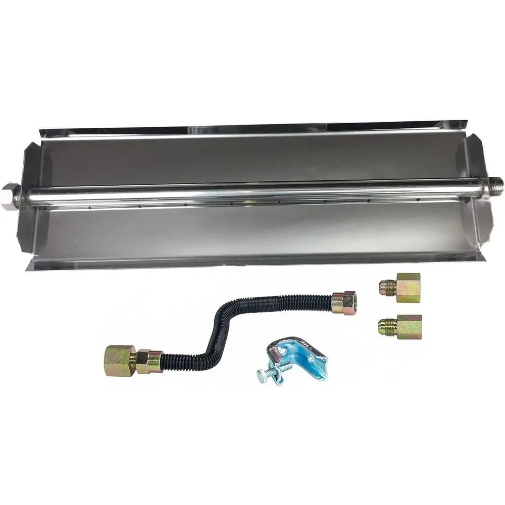 

Комплект из 18 линейных газовых горелок - нержавеющая сталь, совместим с природным или сжиженным газом, включает 10 гибких шлангов без звукового сигнала (без свиста)