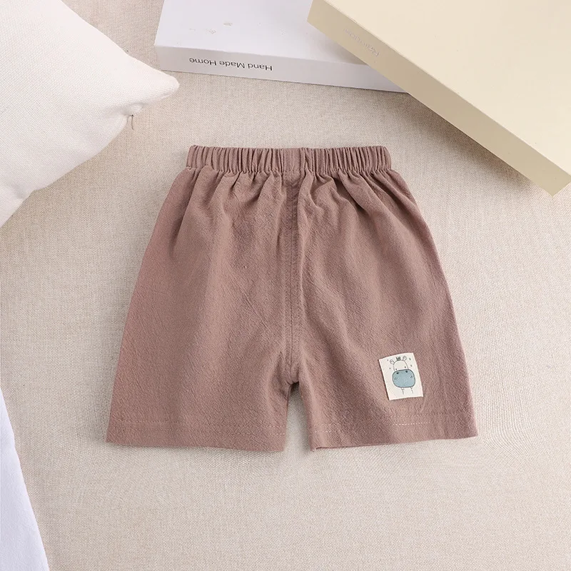 1 2 3 4 5 Years Kids Summer Shorts Boys Girls Korean Style Cotton and Linen Short Pants Toddler Little Children Cute Shorts