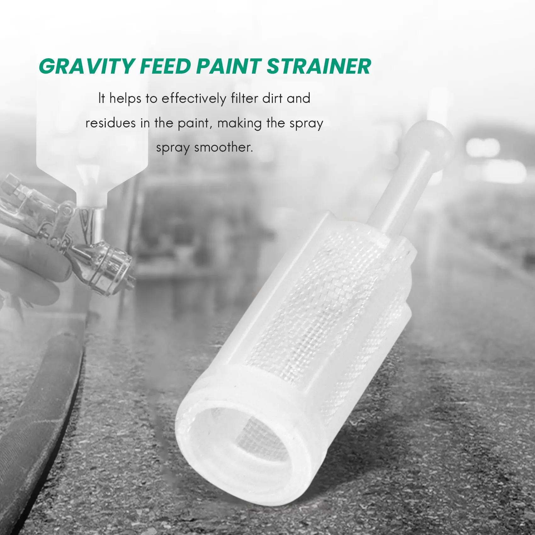 MDAQZ 30Pcs 범용 스프레이 도구 필터 일회용 HVLP 중력 피드 페인트 스트레이너 파인 메쉬, 화이트