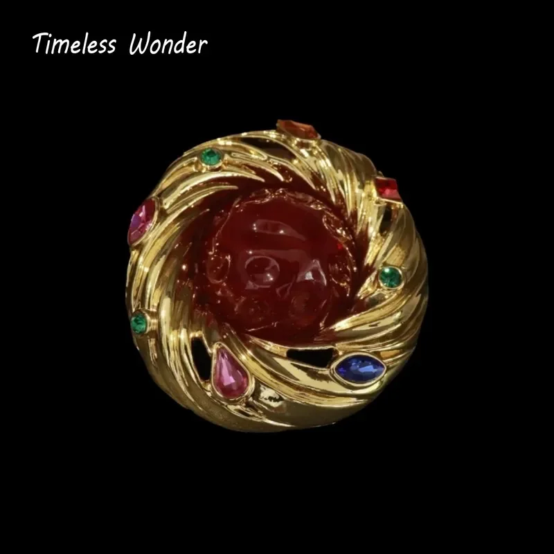 

Timeless Wonder Fancy Zircon Geo Glass Statement Brooch Pins Women Designer Jewelry Runway Top Vintage Gift Rare Cute 2283