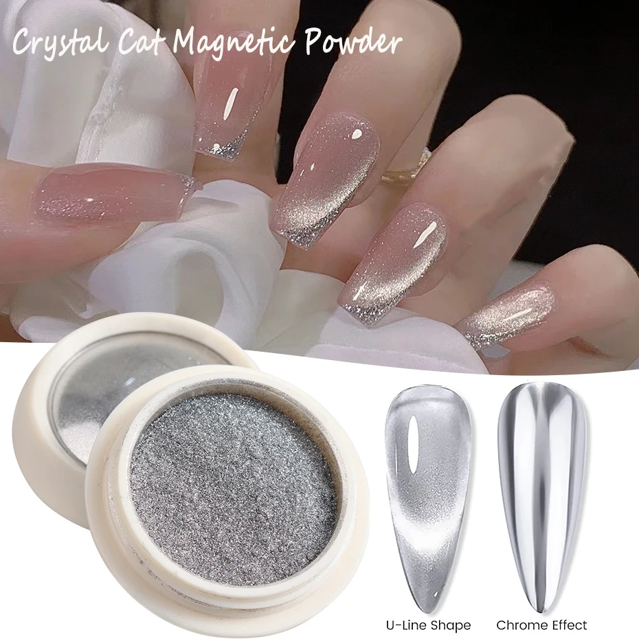 Aurora Cat Magnetic Nail Powder Chrome Pigment Metallic Rubbing Dust Chameleon Effect Nail Art Glitter Manicure Decoration