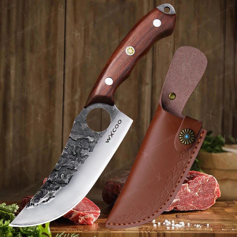 Japanese Kitchen Professional Chef's Knife Stainless Steel Boning Knife Butchery Beef Cutter Meat Chopper Vegetable Slicer