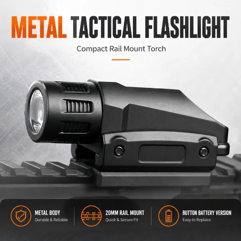 Hobby Model Toy Illumination Module Durable Metal Housing Button Battery Design Compatible with 20mm Rail