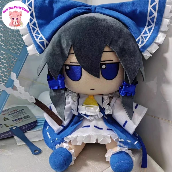 

Милая плюшевая кукла Фумо 30 см, синяя, Хакурей Рейму, аниме Touhou Project, фигурка девочки, кавайная мягкая игрушка-подушка, подарки на Хэллоуин