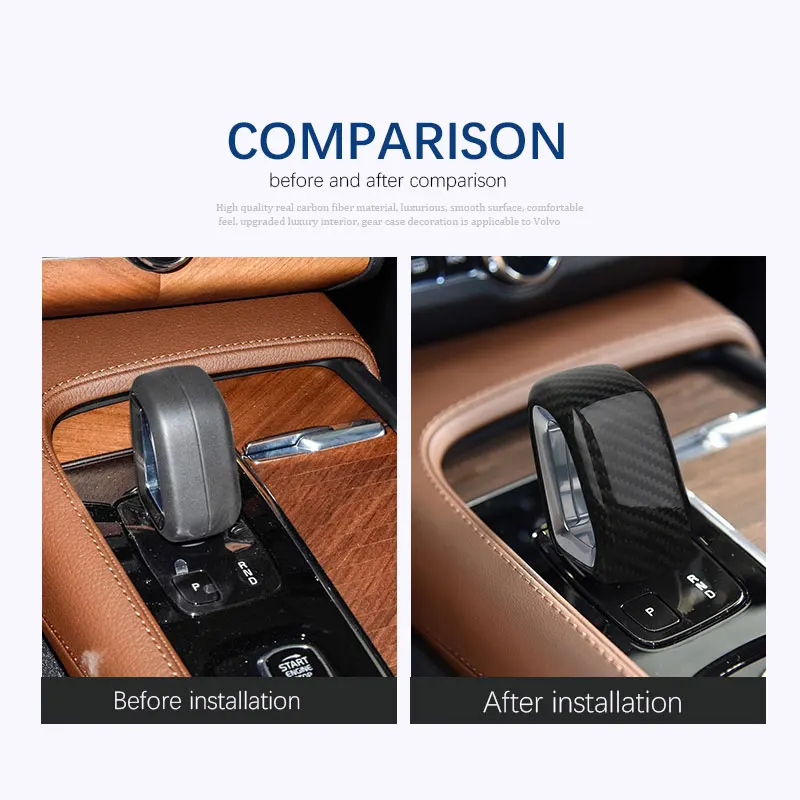 Car accessories For Volvo XC60 XC90 XC40 s60 v60 s90 v90 C40 central control gear head carbon fiber gear cover sleeve